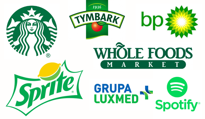 Zastosowanie koloru zielonego w logo - przykłady